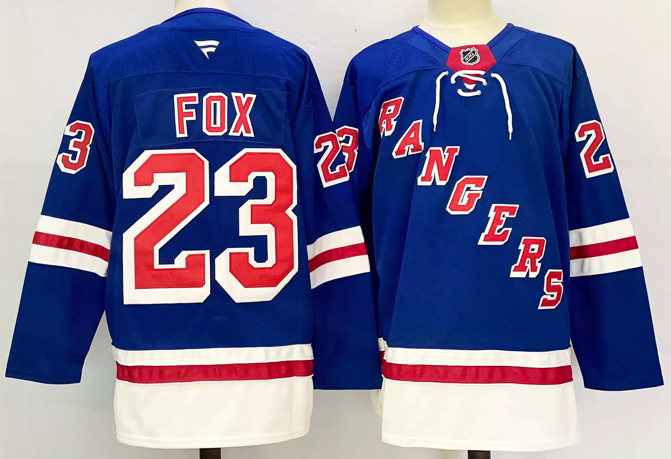 Men New York Rangers #23 Fox Blue 2025 Home Premier Player NHL Jersey